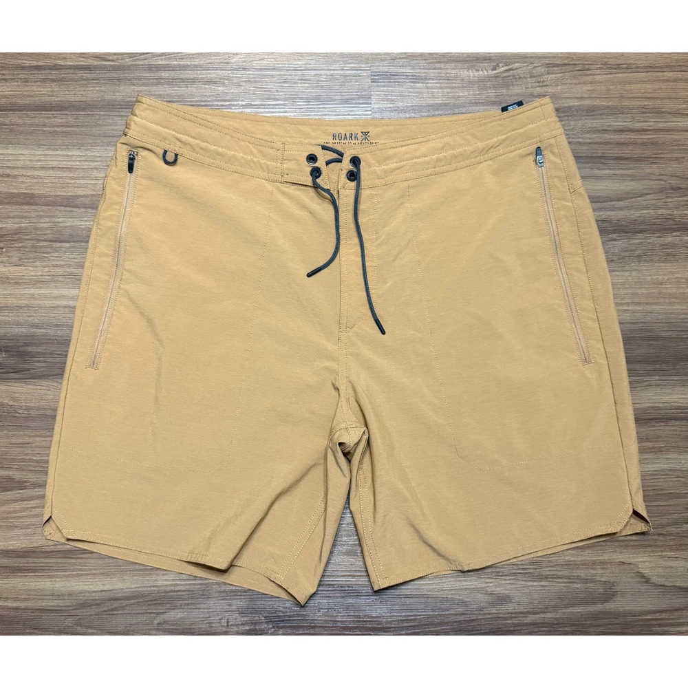 Roark Layover Trail Shorts 2.0 Tan Hybrid Khaki Stretch Men's Sz 36 (RS297)